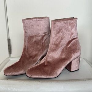Free People Cecile Blush Pink Velvet Booties